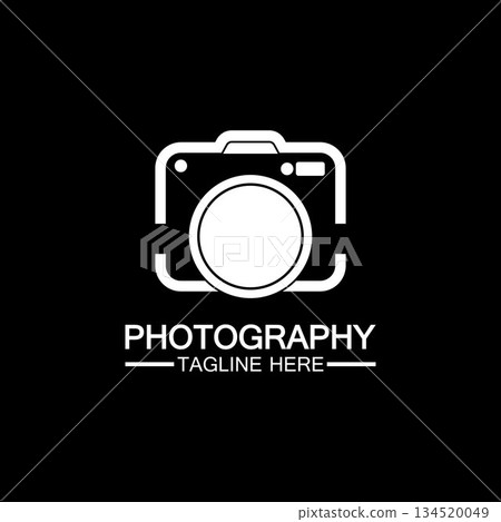 photography camera logo icon vector design template isolated on black background photography camera logo icon vector design template isolated on black background 134520049