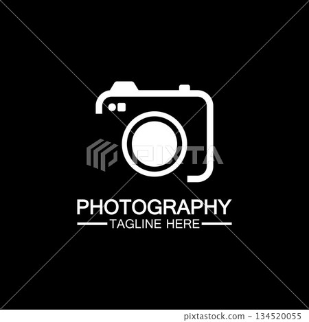 photography camera logo icon vector design template isolated on black background photography camera logo icon vector design template isolated on black background 134520055