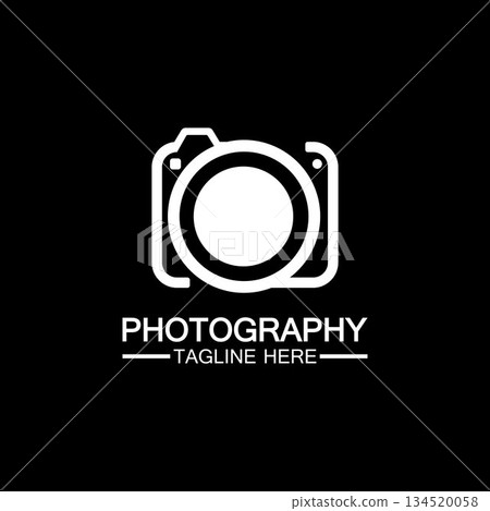 photography camera logo icon vector design template isolated on black background photography camera logo icon vector design template isolated on black background 134520058
