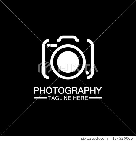 photography camera logo icon vector design template isolated on black background photography camera logo icon vector design template isolated on black background 134520060