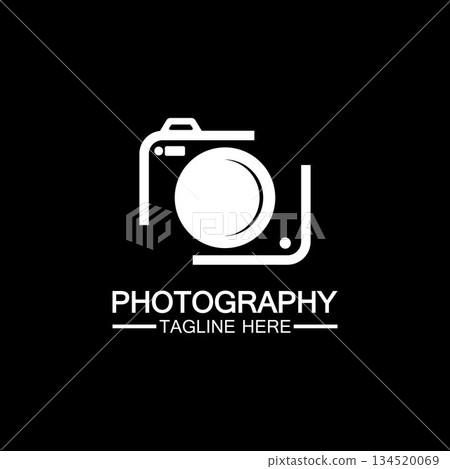photography camera logo icon vector design template isolated on black background photography camera logo icon vector design template isolated on black background 134520069