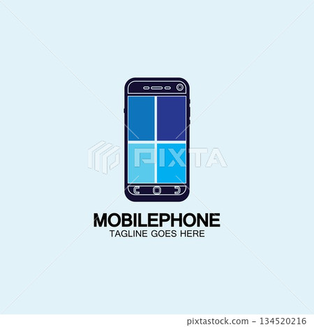 Mobile phone vector icon logo template concept illustration. Smartphone creative sign. Modern technology. Cellphone symbol. Tablet PC icon. Design element. 134520216