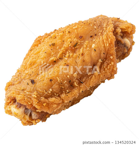 Appetizing crispy fried chicken wing, savory and delicious food snack 134520324