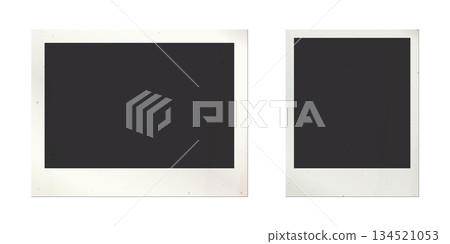 Blank old photograph vertical and horizontal frames with stained effect isolated template graphic illustration have blank space. Blank old photograph vertical and horizontal frames with stained effect isolated template graphic illustration have blank space. 134521053