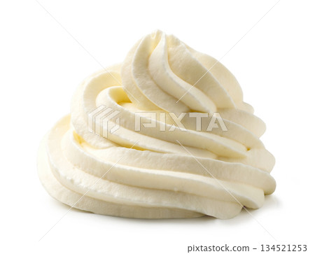 perfect whipped cream on white background perfect whipped cream on white background 134521253