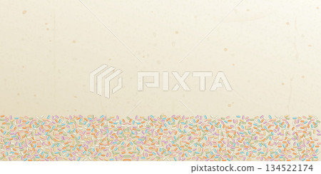 Vanilla cream cake texture background with colorful sprinkles sugar topping graphic illustration have blank space. 134522174