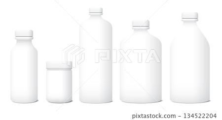 3D blank white plastic bottle packaging mock up isolated template graphic illustration. 3D blank white plastic bottle packaging mock up isolated template graphic illustration. 134522204