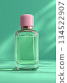 Natural serum bottle on green background 134522907