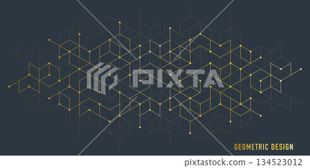 Abstract vector background with simple geometric figures and dots. Graphic design element and polygonal shape pattern 134523012