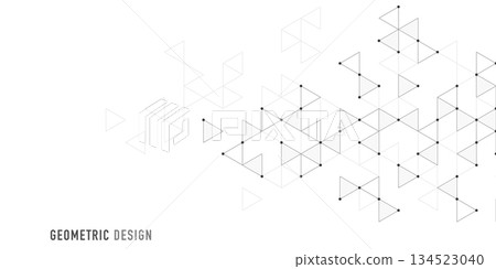 Abstract vector background with a geometric pattern of triangle shapes. Graphic design element  134523040