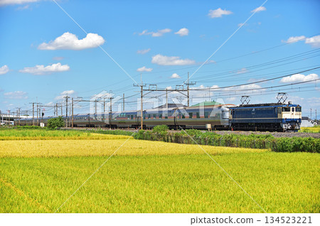 Tohoku Main Line, Kurihashi-Higashiwashimiya, JR East, EF65-1102 (Tabata) + E26 series (Oku), Kuroiso training Tohoku Main Line, Kurihashi-Higashiwashimiya, JR East, EF65-1102 (Tabata) + E26 series (Oku), Kuroiso training 134523221
