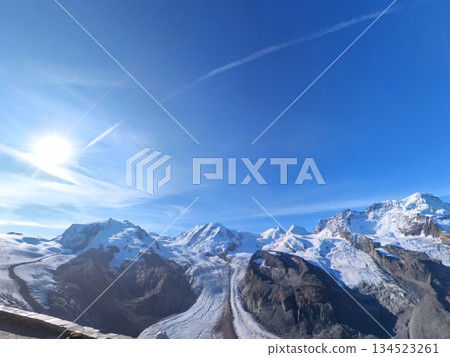 Clear skies and the Gorner Glacier Clear skies and the Gorner Glacier 134523261