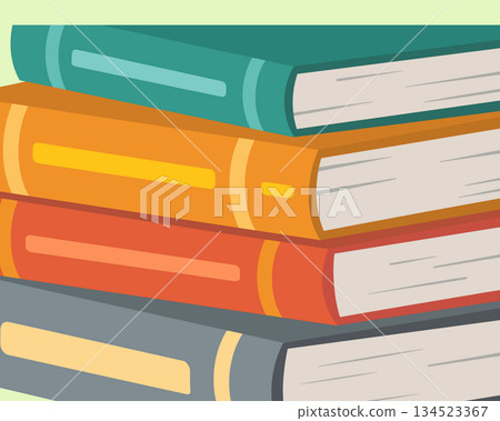 Stack of colorful hardback books. Education and learning concept vector illustration 134523367