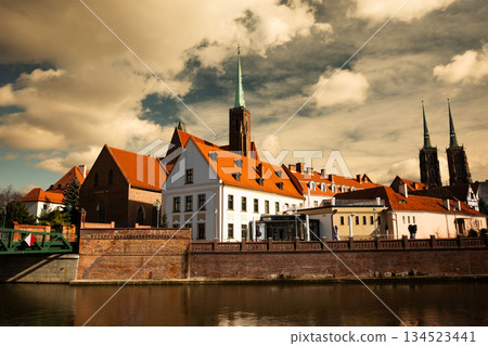 Historical Center Part Of Wroclaw In Poland, Touristic Sightseeing 134523441