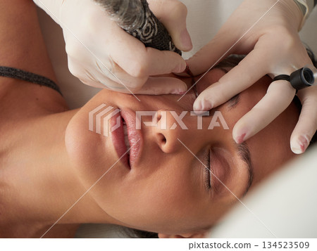 professional tattooist making permanent make up professional tattooist making permanent make up 134523509