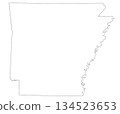 Arkansas map, High detailed illustration map - outline Arkansas State Map 134523653