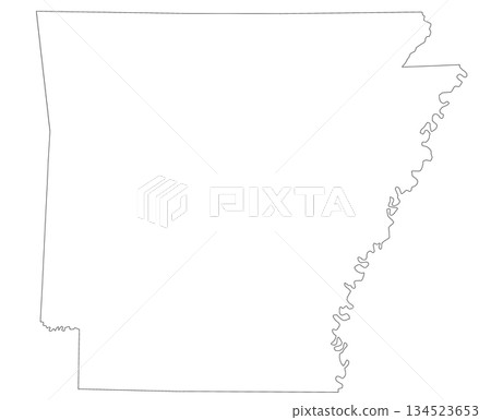 Arkansas map, High detailed illustration map - outline Arkansas State Map Arkansas map, High detailed illustration map - outline Arkansas State Map 134523653