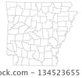 Arkansas map, High detailed illustration map - outline Arkansas State Map 134523655