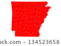 Arkansas administrative map. counties map of Arkansas, blank Arkansas Map, empty map of Arkansas 134523658