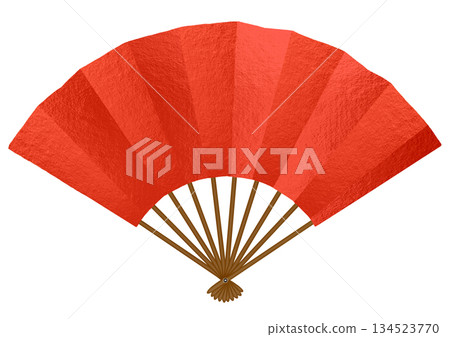 Realistic red fan 134523770