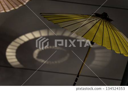 A beautiful Japanese umbrella with a Japanese-style image A beautiful Japanese umbrella with a Japanese-style image 134524353