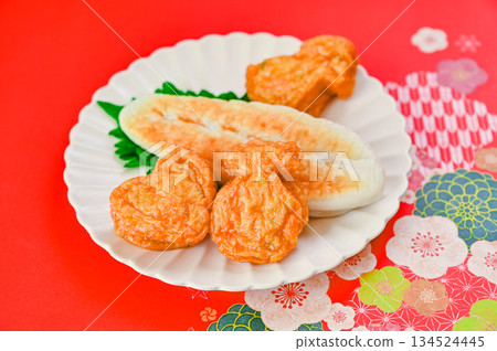 Vegetable tempura and bamboo shoots 134524445