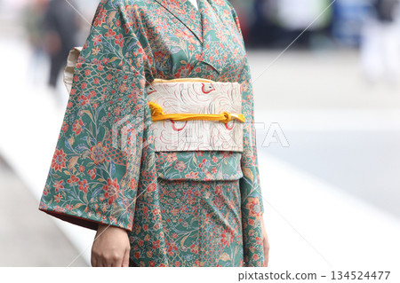 A woman in a kimono A woman in a kimono 134524477