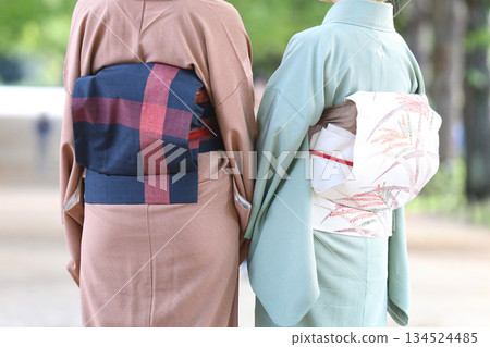 A woman in a kimono 134524485