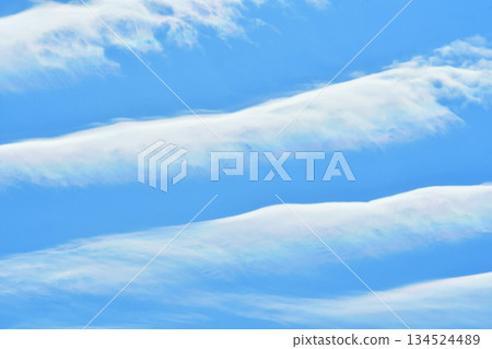 Wave clouds flowing in the blue sky (photo by fix) Wave clouds flowing in the blue sky (photo by fix) 134524489
