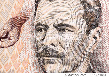 Vital Brazil a closeup portrait from old Brazilian money Vital Brazil a closeup portrait from old Brazilian money 134524881