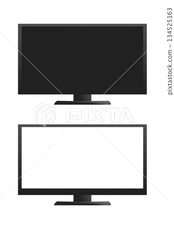 PC Monitor And Flat Screen TV, Realistic Vector Illustration stock illustration 134525163