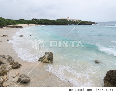 A view of the ocean on a rough day with high waves 134525233