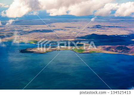 Scenic landscape of atlantic peninsular and ocean in Iceland Scenic landscape of atlantic peninsular and ocean in Iceland 134525413