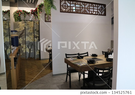 Restaurant interior and table layout Restaurant interior and table layout 134525761