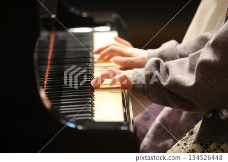 Playing the piano 134526448