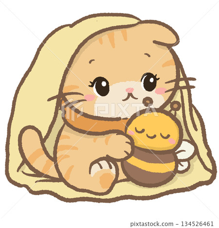 Snuggly Blanket Honey Cat Clipart Cute Orange Kitten Cuddling Bee Plush Under Soft Blanket Cozy Winter Kawaii Character Illustration for Stickers and Craft Projects Snuggly Blanket Honey Cat Clipart Cute Orange Kitten Cuddling Bee Plush Under Soft Blanket Cozy Winter Kawaii Character Illustration for Stickers and Craft Projects 134526461