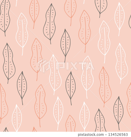 Scandinavian plants seamless pattern 134526563