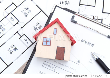 House, estimate and blueprint House, estimate and blueprint 134527195