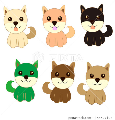 柴犬臉部表情插畫集 狗狗角色素材 134527198