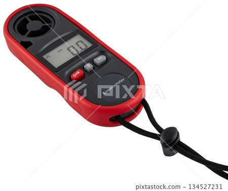 Compact handheld device for determining wind speed with a large display and control buttons. Compact handheld device for determining wind speed with a large display and control buttons. 134527231