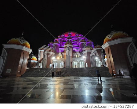 This is mosque dome in Makasar at night This is mosque dome in Makasar at night 134527297