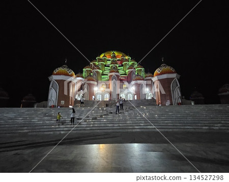 This is mosque dome in Makasar at night 134527298