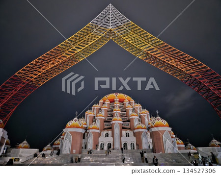 This is mosque dome in Makasar at night This is mosque dome in Makasar at night 134527306
