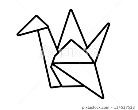 單色摺紙鶴圖示 134527528