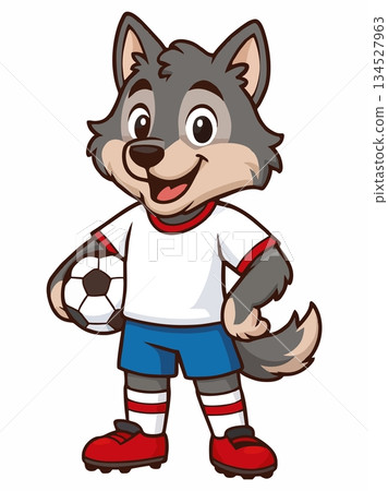 Wolf football mascot logo illustration Wolf football mascot logo illustration 134527963