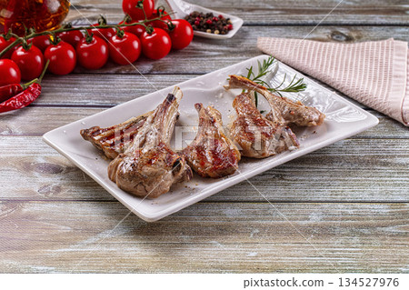 Grilled lamb chop rib steak Grilled lamb chop rib steak 134527976