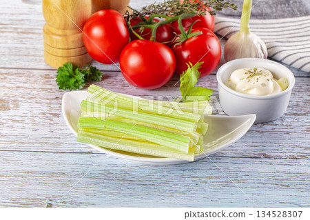 Dietary green celery stick heap Dietary green celery stick heap 134528307