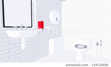 Stylish toilet illustration 134529880