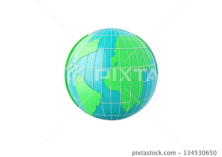 A colorful globe depicting continents in green and blue, representing Earth and its geographical features. A colorful globe depicting continents in green and blue, representing Earth and its geographical features. 134530650