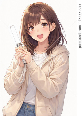 Woman before a live performance 134530953